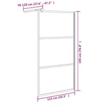 Walk-in Shower Wall 115x195 cm Half Frosted ESG Glass Black 151875