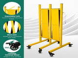 Metal Expandable Barricade, 17 Feet Retractable Fence Outdoor, Mobile Safety Barrier Gate, Easily 83045857