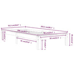 Bed Frame without Mattress White Solid Wood Pine 90x200cm 810351
