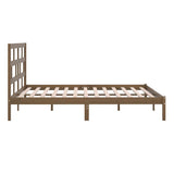 Bed Frame Honey brown Solid Pine Wood 200x200 cm Bed Frame 3101241