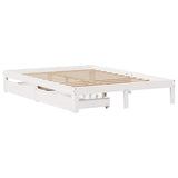 Bed Frame with Drawers without Mattress White 135x190 cm Double 3301939
