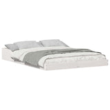 Bed Frame White 120 x 190 cm Solid Pine Wood 873326