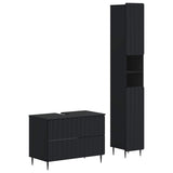 2 Piece Bathroom Cabinet Set ZWOLLE Black Engineered Wood 3417514