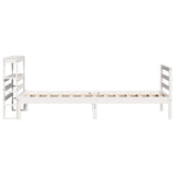 Bed Frame without Mattress White 90x190 cm Single Solid Wood Pine 3305813