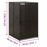 Single Wheelie Bin Shed Black 70x80x117 cm Poly Rattan 319860