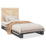 Bed Frame without Mattress Grey 100x200 cm Solid Wood Pine 3281581