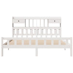 ZNTS Bookcase Bed without Mattress White 180x200 cm Super King Solid Wood Pine 3322179