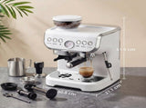 Bean to Cup Coffee Machine, Espresso Machine with Integrated Bean Grinder & Steam Wand, White T3398P550308