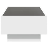 Coffee Table with LED White 90x50x30 cm Engineered Wood 847518