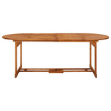 Dining Set Brown Solid Acacia Wood Large Foldable Dining Set 3086976