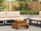 Fire Pit Rusty 50 x 50 x 40 cm Weathering Steel 874584