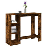 Bar Table with Shelf Smoked Oak 124x46x103.5 cm Engineered Wood 854395