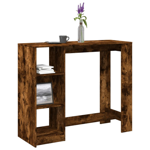 ZNTS Bar Table with Shelf Smoked Oak 124x46x103.5 cm Engineered Wood 854395