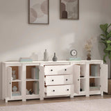 Sideboard White 230x35x80 cm Solid Wood Pine 3114075