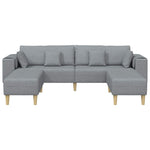 Fabric Sofa with Cushion 3 pcs Light Grey 208 cm Fabric 3335162