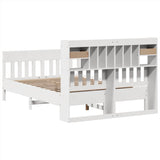 Bed Frame without Mattress White 140x190 cm Solid Wood Pine 3323273