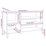 Shoe Cabinet Smoked Oak Engineered Wood, Metal Medium 819753