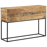 Console Table 110x30x75 cm Solid Wood Rough Mango and Iron 376066