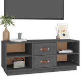 TV Cabinet Grey 100x34x40 cm Solid Wood Pine 818227