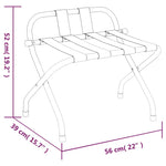 Luggage Rack with Backrest Black 56x39x52 cm 153075