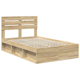 Bed Frame with Headboard Sonoma 120 x 200 cm Solid Pine Wood 3411433
