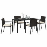 Garden Dining Set 5 pcs Black Powder-Coated Steel 3379249