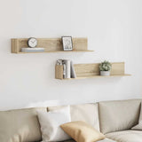 Wall Shelves 2 pcs Sonoma Oak 100x16.5x16.5 cm Engineered Wood 860042