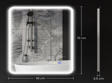 70 x 50cm LED Bathroom Mirror, with Bluetooth - Silver Tone T3398P344760