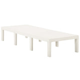 Sunlounger White Plastic 195 x 65 x 32 cm Adjustable Backrest 315826