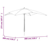 Garden Parasol Anthracite Polyester, Solid hardwood, Laminated bamboo 363193
