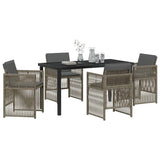 Garden Dining Set 5 pcs Grey Powder-Coated Steel 3380654