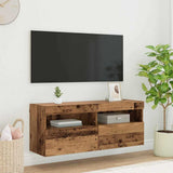 TV Wall Cabinet Old Wood 100 x 30 x 40 cm Engineered Wood 882983