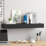Floating Wall Shelf with Drawer Black 80x25x8 cm 288206