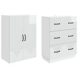 Cabinet Set 2 pcs High Gloss White 66 x 34.5 x 87 cm 3416803