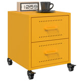 ZNTS Bedside Cabinets 2 pcs Mustard Yellow 36x39x43.5 cm Steel 846633