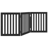 Dog Gate Foldable 3 Panels Black 150 cm Poplar Wood 352252
