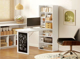 Wall Mounted Computer Desk, Folding Study Table with Black Board and Bookshelf, Multifunctional T3398P344676