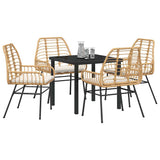 Garden Dining Set 5 pcs Brown Poly Rattan 3380863