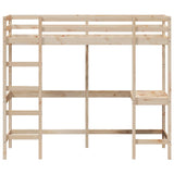 Loft Bed without Mattress 75x190 cm Small Single Solid Wood Pine 842862
