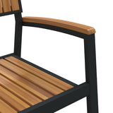 Garden Dining Set 3 pcs Black Solid Acacia Wood 3284413
