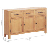 Sideboard Brown 112 x 33.5 x 70 cm Solid oak wood 247598