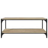 TV Cabinet Sonoma Oak 100x33x41 cm Engineered Wood and Steel 819348