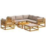 Sofa Set 8 pcs Natural Solid Acacia Wood 3417228