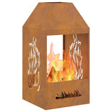 Fire Pit Brown 50 x 50 x 100 cm Weather Steel 858991