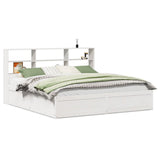 Bed Frame without Mattress White 180x200 cm Super King Solid Wood Pine 3323447