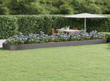 Garden Raised Bed Galvanised Steel 600x140x36 cm Grey 319049