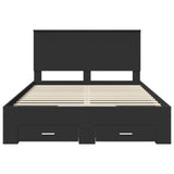 Bed Frame with Headboard Black 140 x 200 cm Engineered Wood 3411297