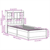 Bed Frame without Mattress White 75x190 cm Small Single Solid Wood Pine 3323519
