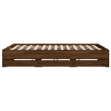 Bed Frame with Drawers without Mattress Brown Oak 160x200 cm 3207265