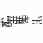 Garden Sofa Set with Cushion Black Aluminium 3378846